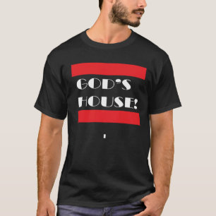 Haus-Weiß-Schriftart des Gottes T-Shirt