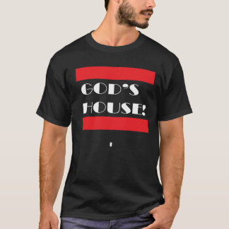 Haus-Weiß-Schriftart des Gottes T-Shirt