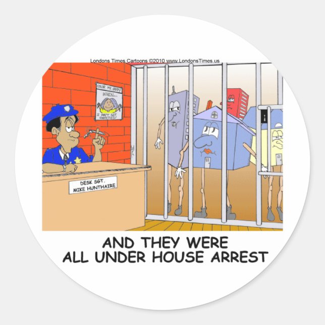 Hausarrest Funny Police Tasse T-Shirts Karten Gesc Runder Aufkleber (Vorderseite)