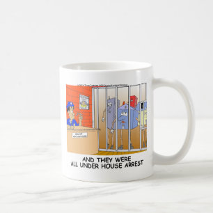 Hausarrest Lustige Polizei-Tassen T-Shirts Karten  Kaffeetasse