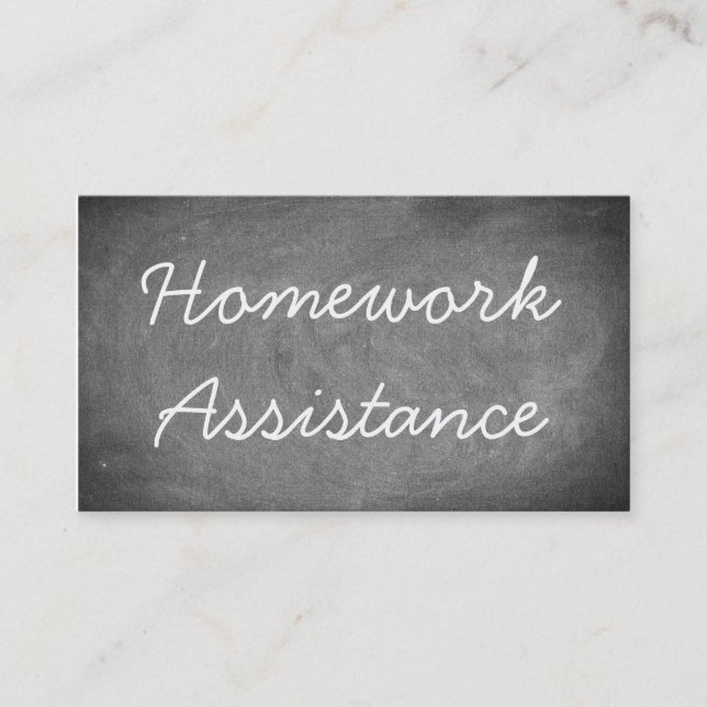 Hausaufgaben Assistance Chalkboard Typografie Visitenkarte (Vorderseite)