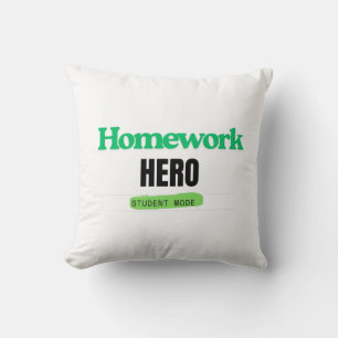 Hausaufgaben Hero: T-Shirt für den Studentenmodus Kissen