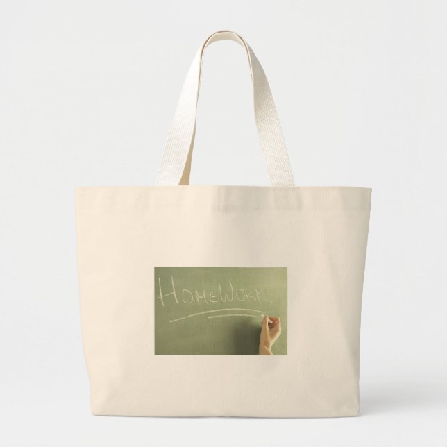 Hausaufgaben Lehrerin Geschenk Idee Bookbag Jumbo Stoffbeutel (Vorne)