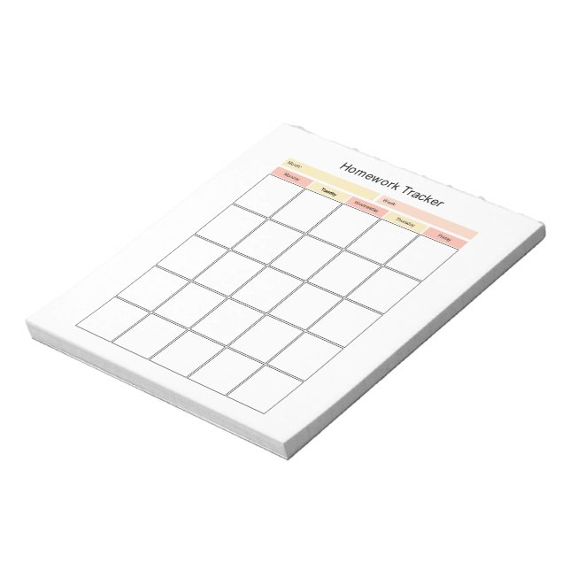 Hausaufgaben Tracker Notepad Notizblock (Rotiert)