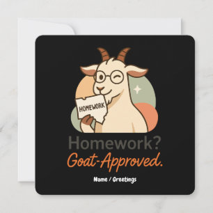 Hausaufgaben? Ziege-Approved Lustiger Ziegen-Schu Einladung