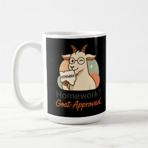 Hausaufgaben? Ziege-Approved Lustiger Ziegen-Schu Kaffeetasse