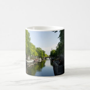 Hausboote am Amsterdamer Kanal Kaffeetasse