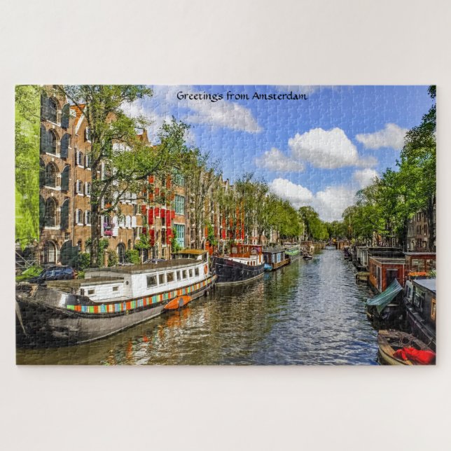 Hausboote Amsterdam. Puzzle (Horizontal)