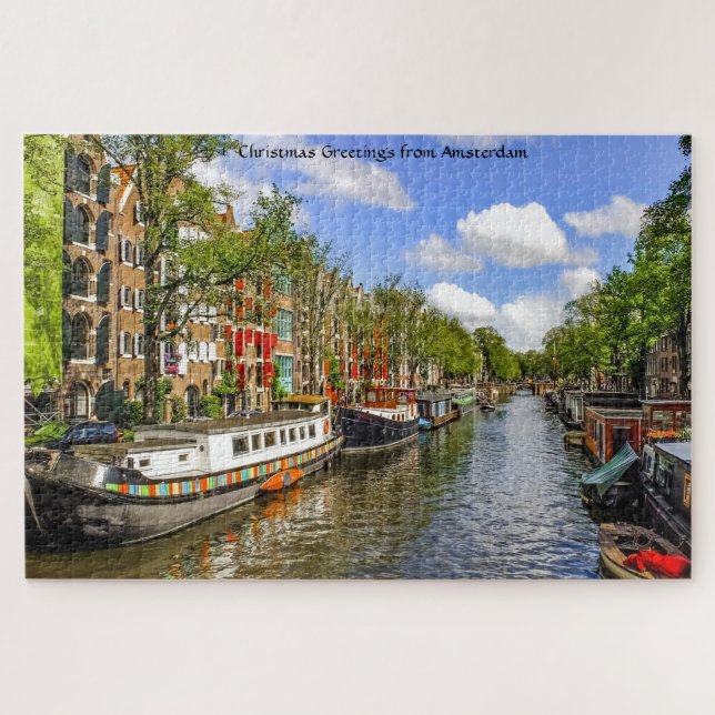 Hausboote Amsterdam. Puzzle (Horizontal)