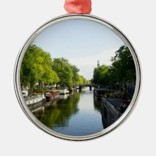 Hausboote auf dem Amsterdamer Kanal Ornament Aus Metall