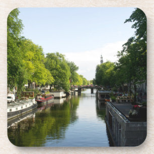 Hausboote auf dem Amsterdamer Kanal Untersetzer
