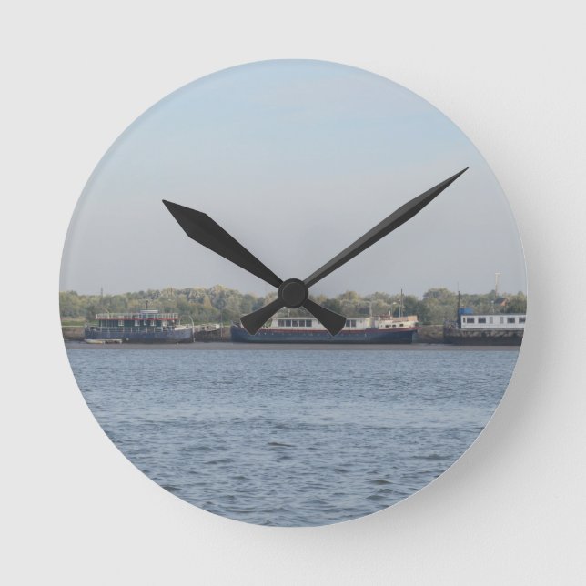 Hausboote Runde Wanduhr (Vorderseite)