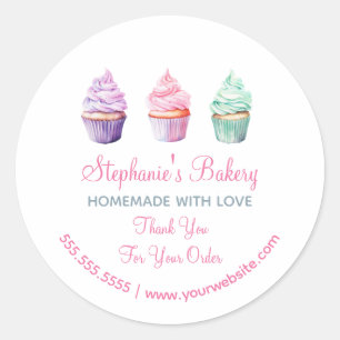 Hausbrand mit Liebe  Cup Cake Bakery Danke Runder Aufkleber