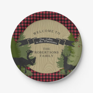 Häuschen-Gebirgskabinen-rustikale Pappteller