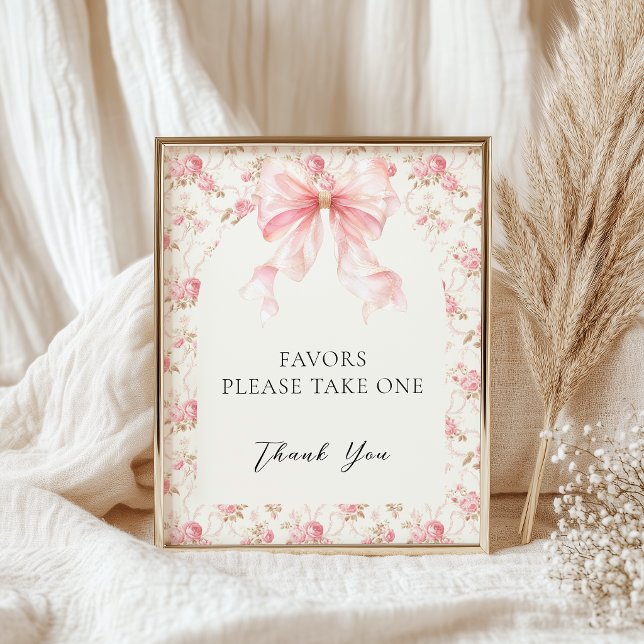 Häuschen mit rosa Schleife Florale Gefälligkeiten  Poster (Von Creator hochgeladen)