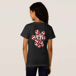 Häuschen roter Volleyball-Fantasiebezeichnung T-Shirt
