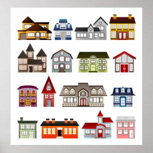 Häuser-157869 beherbergt Zuhause-Architektur Gebäu Poster