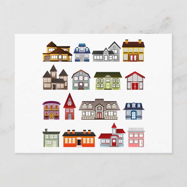 Häuser-157869 beherbergt Zuhause-Architektur Gebäu Postkarte (Vorderseite)