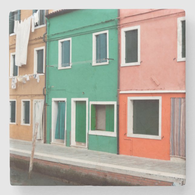 Häuser am Meer Steinuntersetzer (Vorderseite)