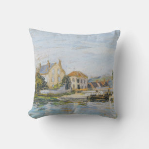 Häuser am Rande des Schlosses von La Garonne Kissen