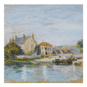 Häuser am Rande des Schlosses von La Garonne Poster