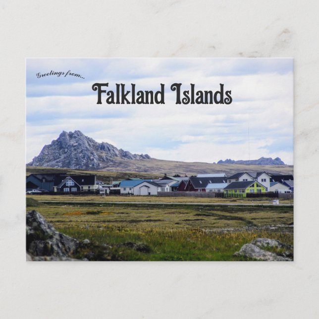 Häuser auf den Stanley-Falkland-Inseln Postkarte (Vorderseite)
