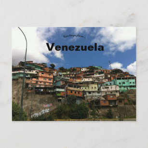 Häuser auf einem Hügel in Caracas Venezuela Postkarte