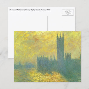 Häuser des Parlaments, stürmischer Himmel von Clau Postkarte