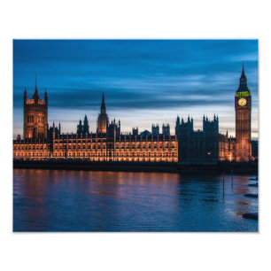 Häuser des Parlaments u. des Big Bens, London, Fotodruck
