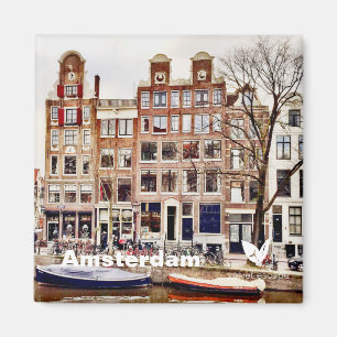 Häuser in Amsterdam - Kühlschrankmagnet von Velv