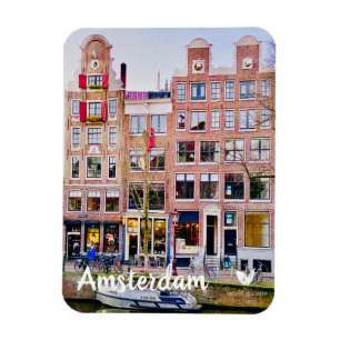 Häuser in Amsterdam - Kühlschrankmagnet von Velv Magnet