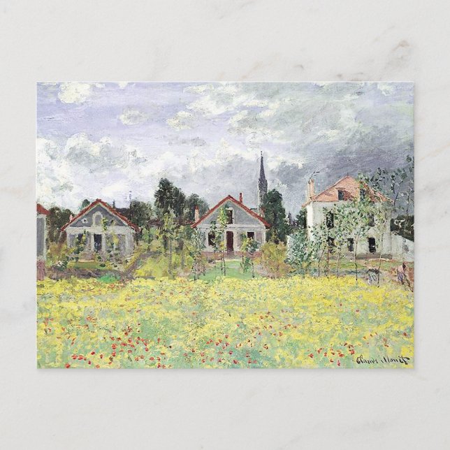 Häuser in Argenteuil Claude Monet Postkarte (Vorderseite)