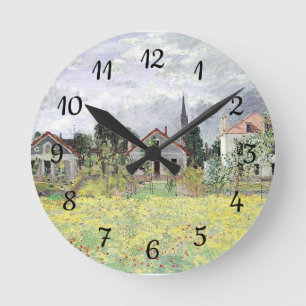 Häuser in Argenteuil Claude Monet Runde Wanduhr