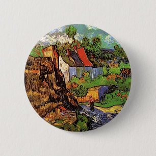 Häuser in Auvers, Vincent van Gogh. Dorf Button