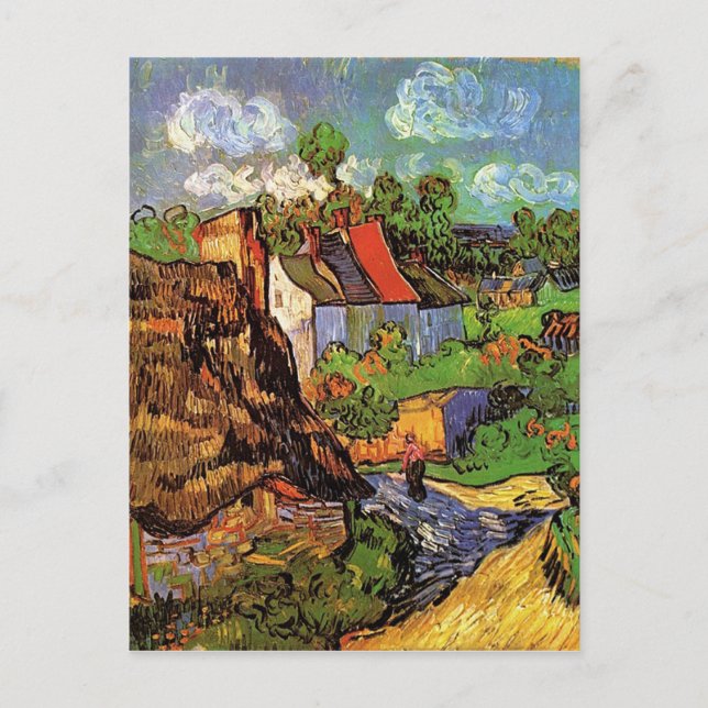 Häuser in Auvers, Vincent van Gogh. Dorf Postkarte (Vorderseite)