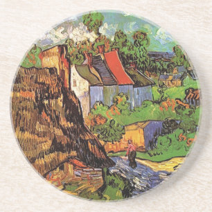 Häuser in Auvers, Vincent van Gogh. Dorf Sandstein Untersetzer