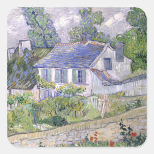 Häuser in Auvers Vincent van Gogh Quadratischer Aufkleber