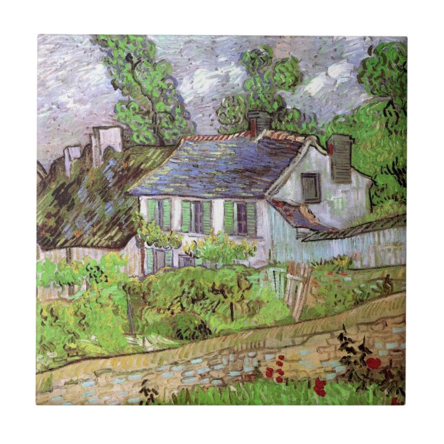 Häuser in Auvers von Vincent van Gogh Fliese (Vorderseite)