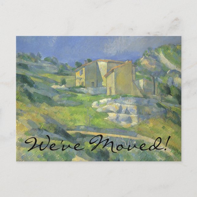 Häuser in der Provence von Cezanne, Adresswechsel Ankündigungspostkarte (Vorderseite)