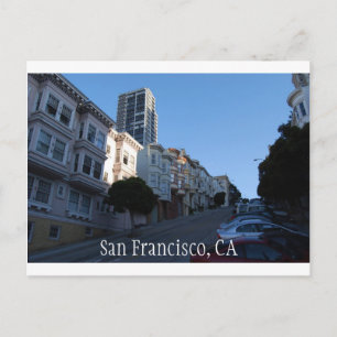 Häuser in einer Straße in San Francisco, Kaliforni Postkarte