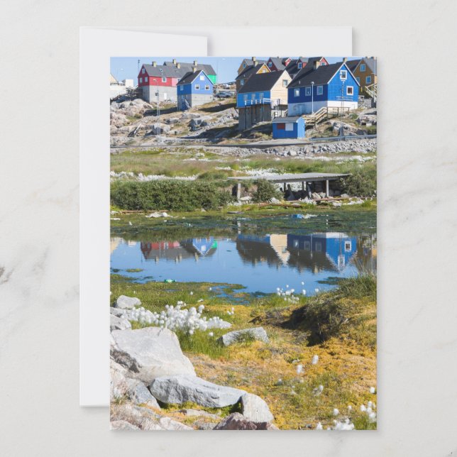 Häuser in Grönland Dankeskarte (Vorderseite)