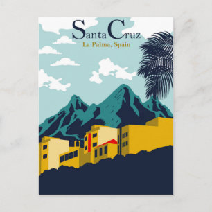 Häuser in Santa Cruz, La Palma, Spanien Postkarte