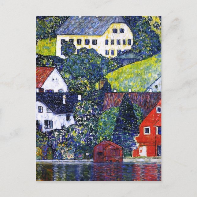 Häuser in Unterach am Attersee Postkarte (Vorderseite)