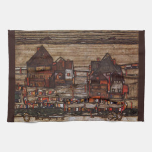 Häuser mit Wäscherei (Seeburg II) von Egon Schiele Geschirrtuch