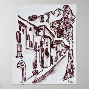 Häuser  Saint-Guilhem-Le-Desert, Frankreich Poster