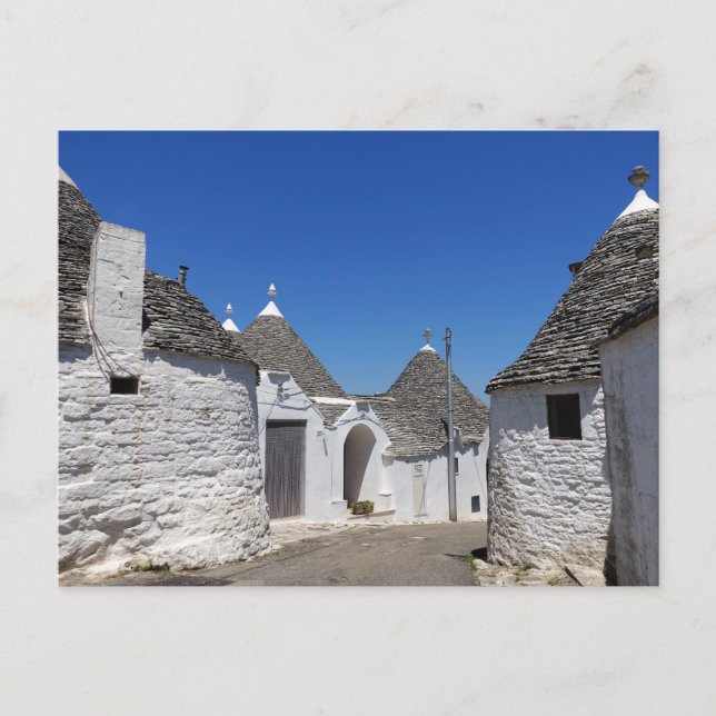 Häuser Trulli in Alberobello, Puglia, Postkarte (Vorderseite)