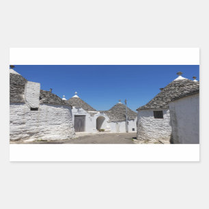 Häuser Trulli in Alberobello, rechteckiger Aufkleb Rechteckiger Aufkleber
