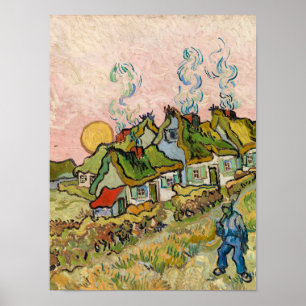 Häuser und Bild von Vincent van Gogh Poster