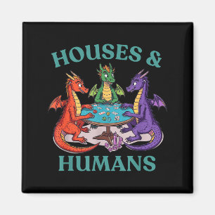 Häuser und Menschen Drachen-Tabletop-RPG-Fantasy-P Magnet