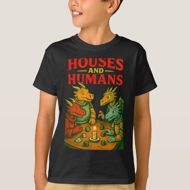 Häuser Und Menschen Gaming Lustiges Rpg Gamer Männ T-Shirt (Vorderseite)
